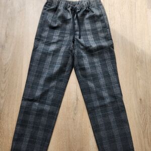 Babaton Gray Plaid Drawstring Pants